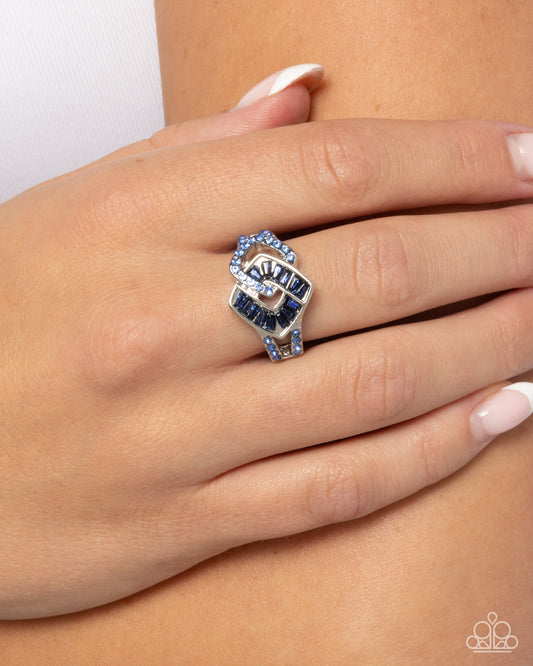 Tilted Travel - blue - Paparazzi ring