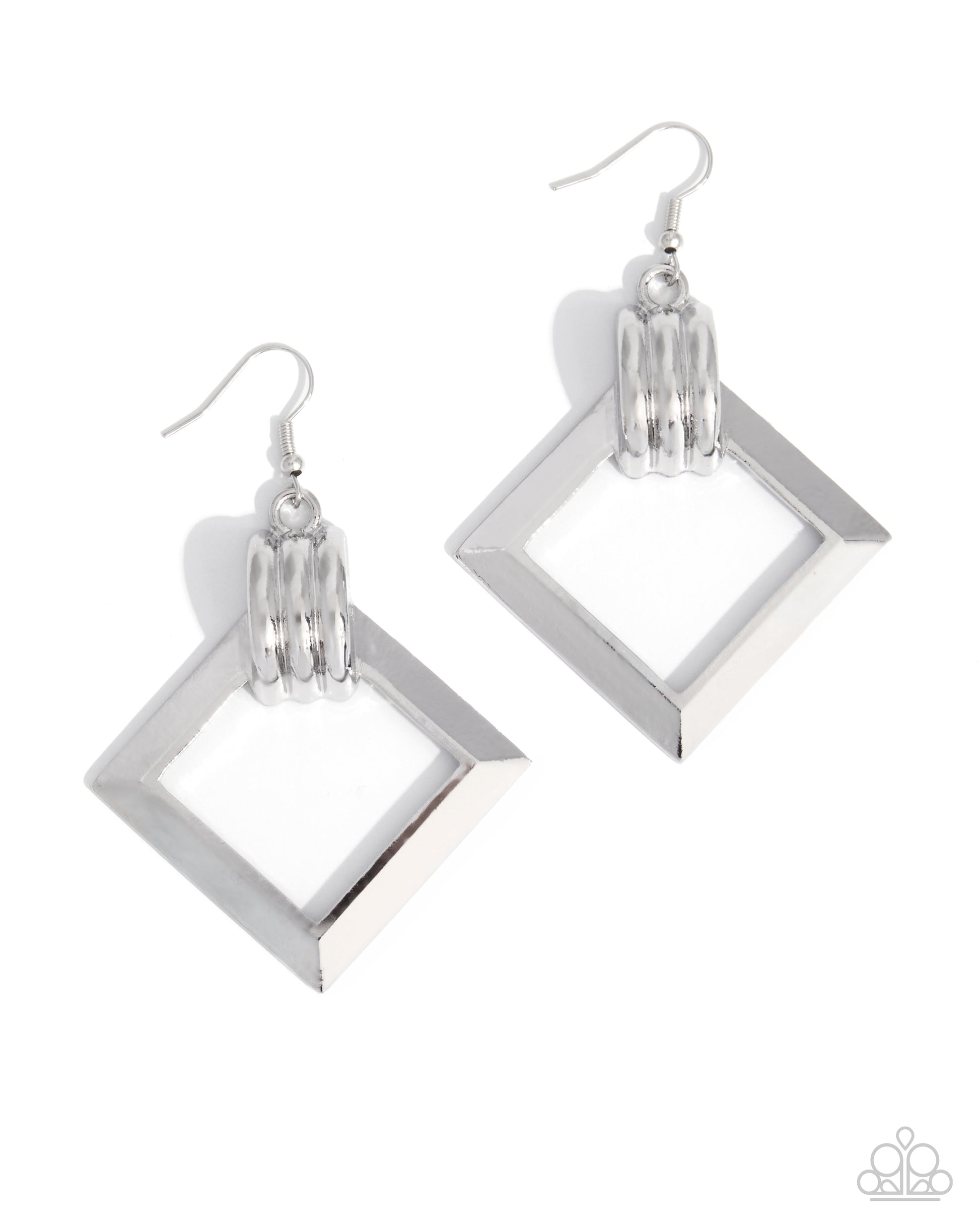 Tilted Tribute - silver - Paparazzi earrings