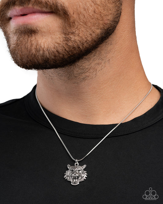 Timeless Tiger - silver - Paparazzi MENS necklace