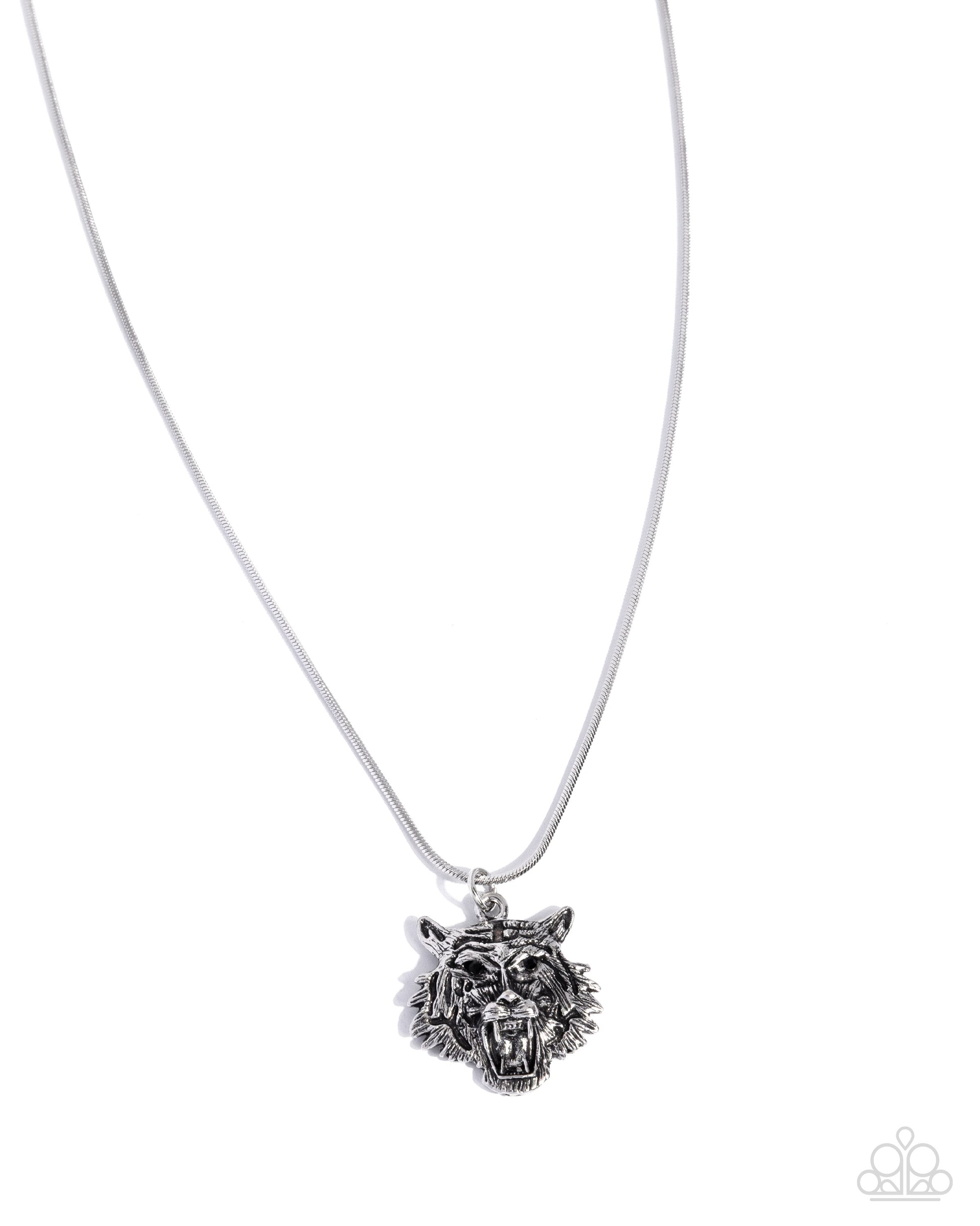 Timeless Tiger - silver - Paparazzi MENS necklace