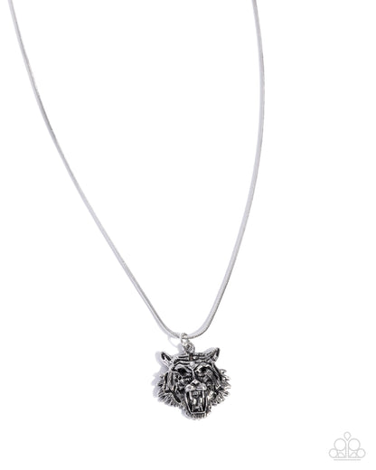 Timeless Tiger - silver - Paparazzi MENS necklace