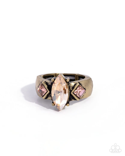 Timeless Treaty - brass - Paparazzi ring