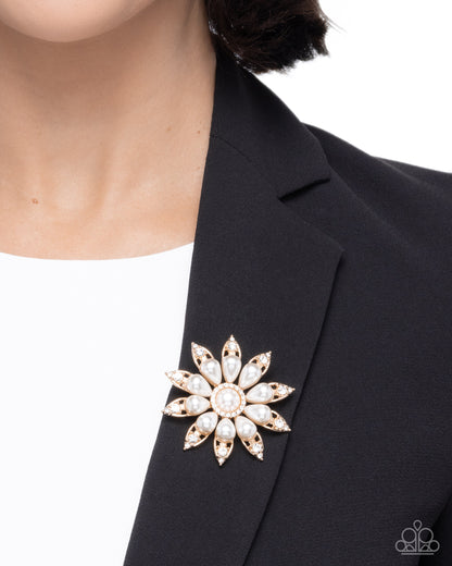 Timeless Tribute - gold - Paparazzi brooch