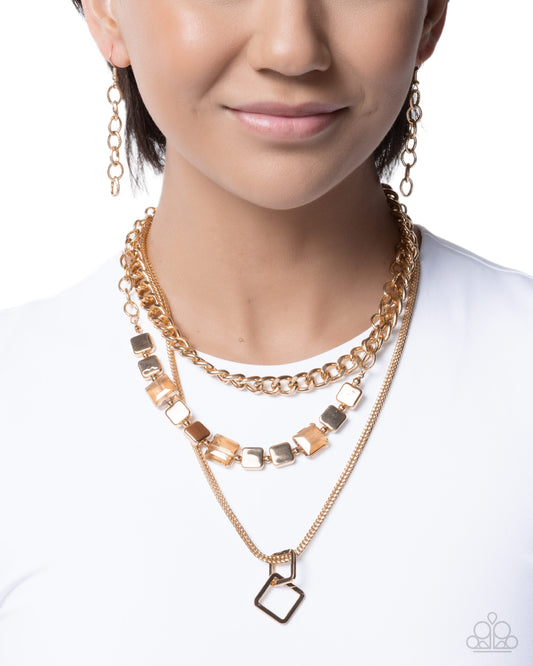 Titan Tapestry - gold - Paparazzi necklace