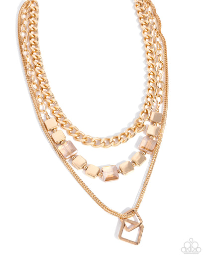 Titan Tapestry - gold - Paparazzi necklace