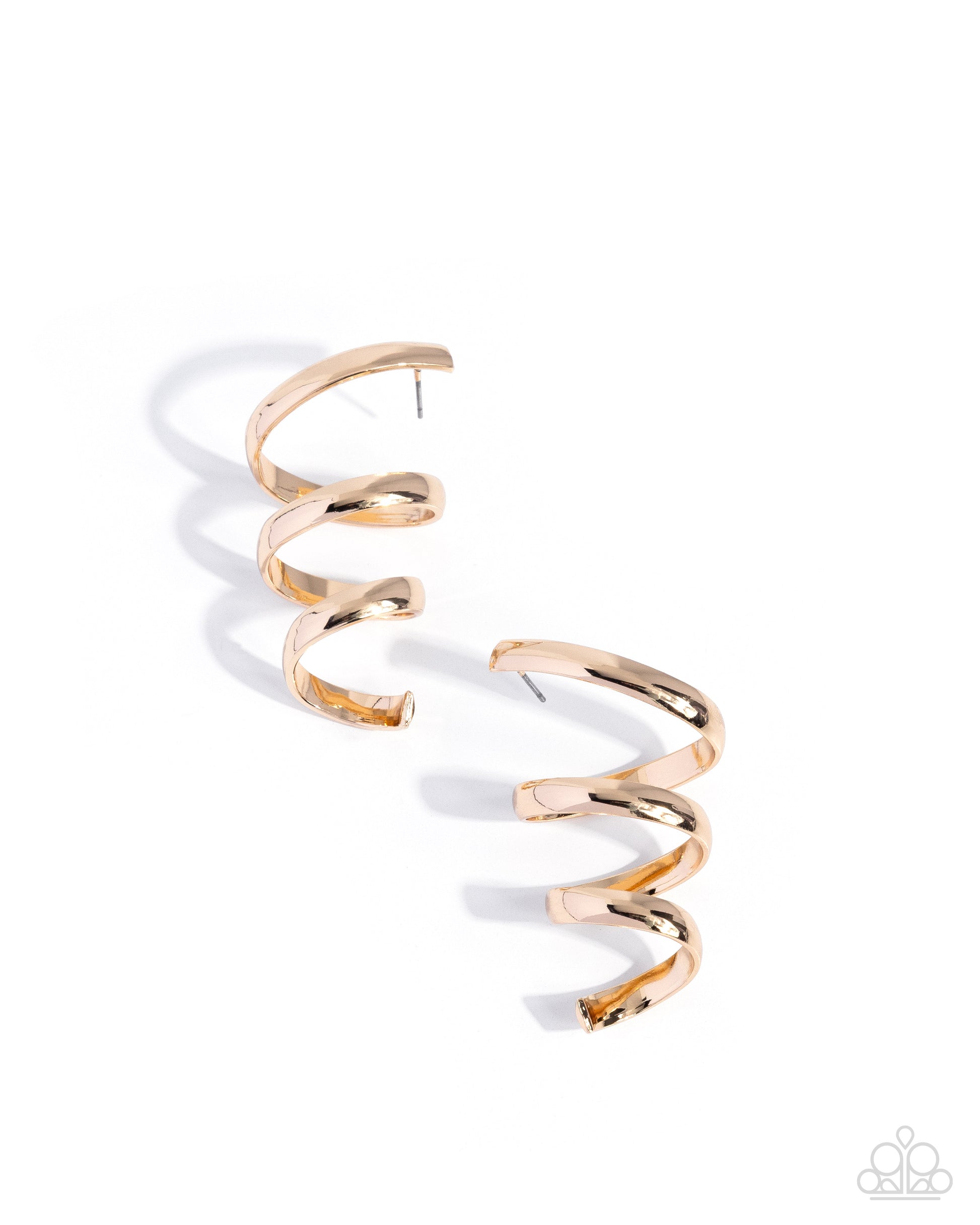 Tornado Warning - gold - Paparazzi earrings