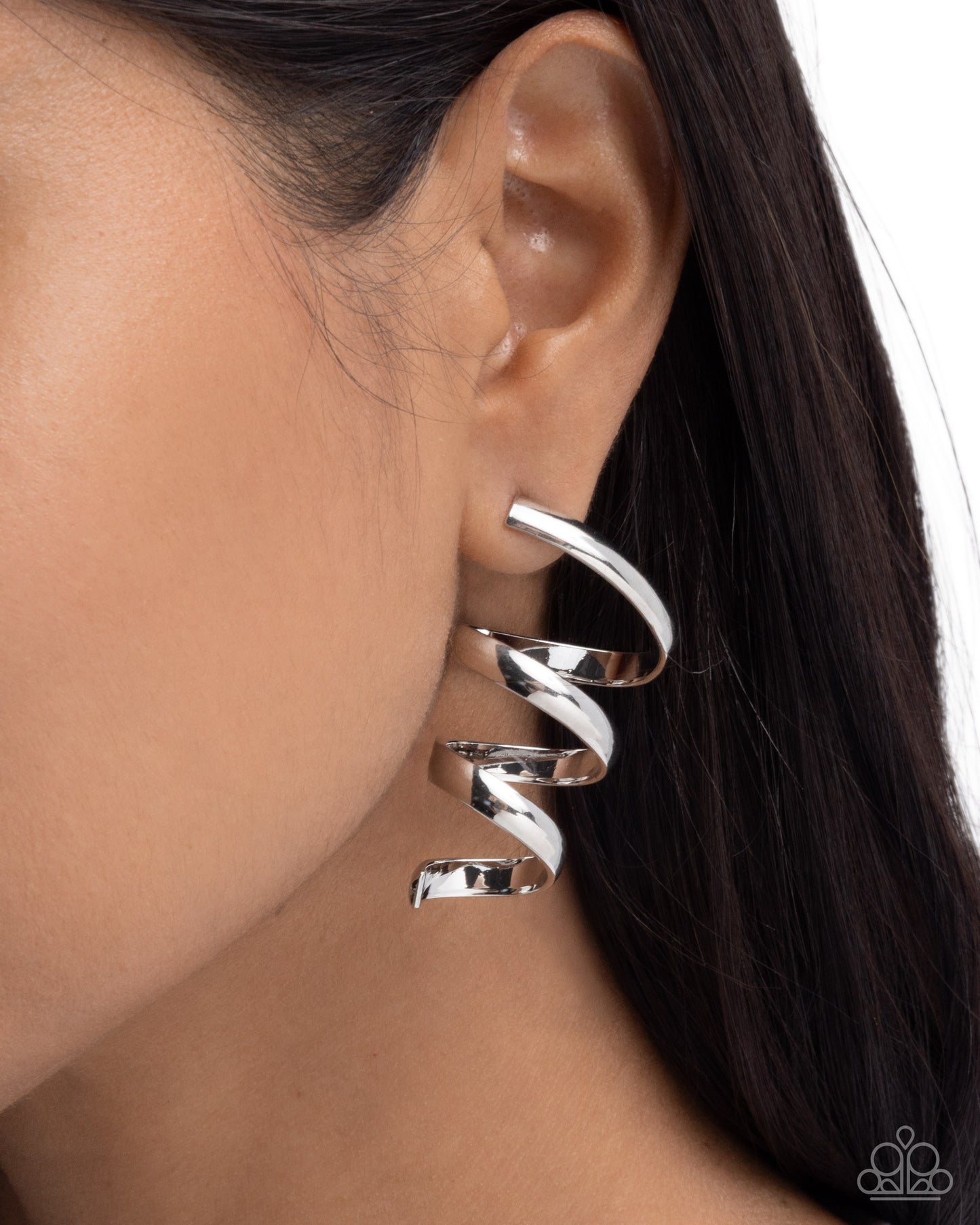 Tornado Warning - silver - Paparazzi earrings