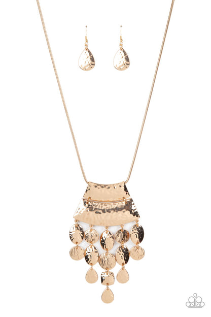 Totem Trek - gold - Paparazzi necklace