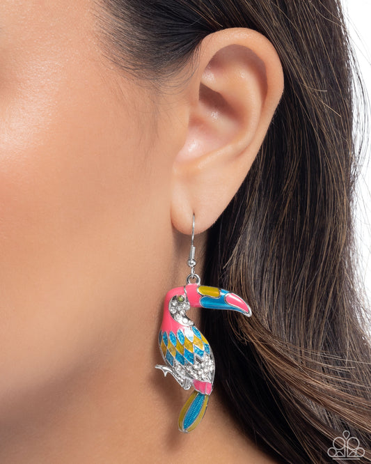 Toucan Tourist - pink - Paparazzi earrings