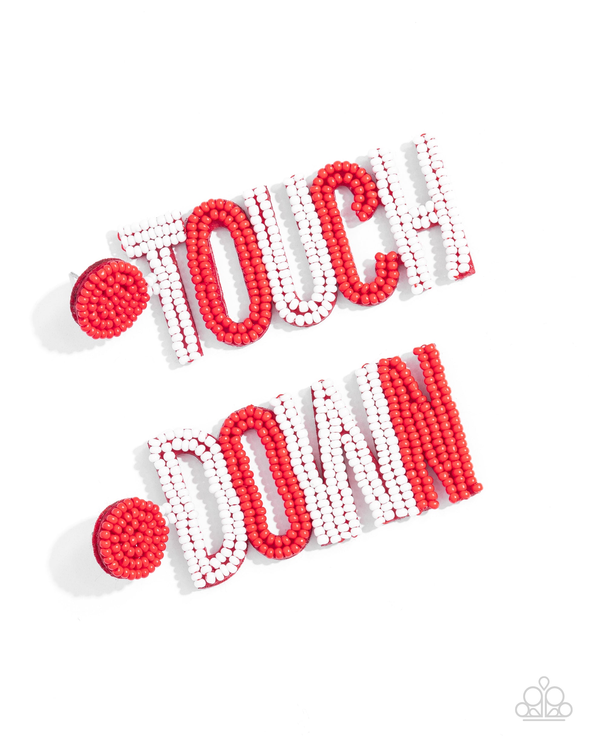 Touchdown Texture - red - Paparazzi earrings