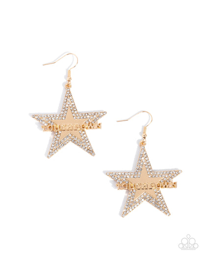 Touchdown Tribute - gold - Paparazzi earrings