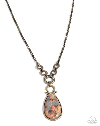 Tough Teardrop - brass - Paparazzi necklace