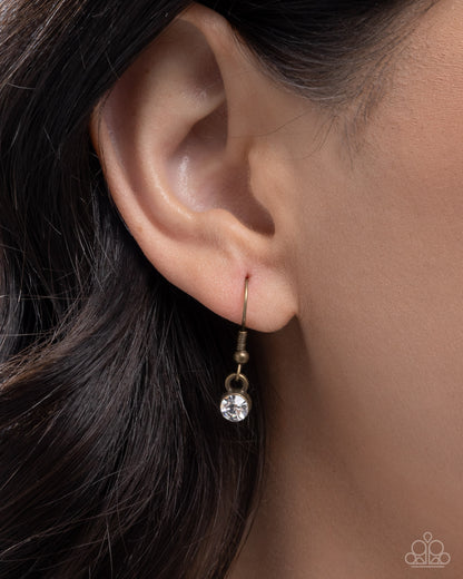 Tough Teardrop - brass - Paparazzi necklace