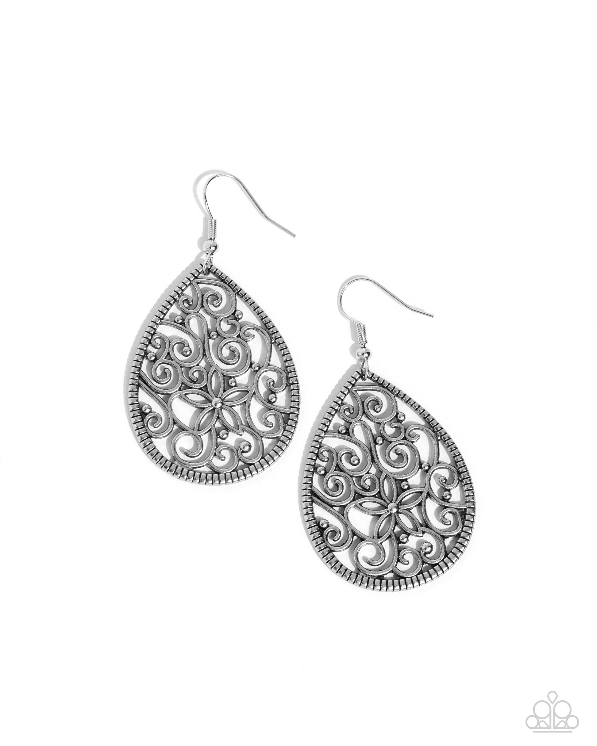 Tour de Garden - silver - Paparazzi earrings