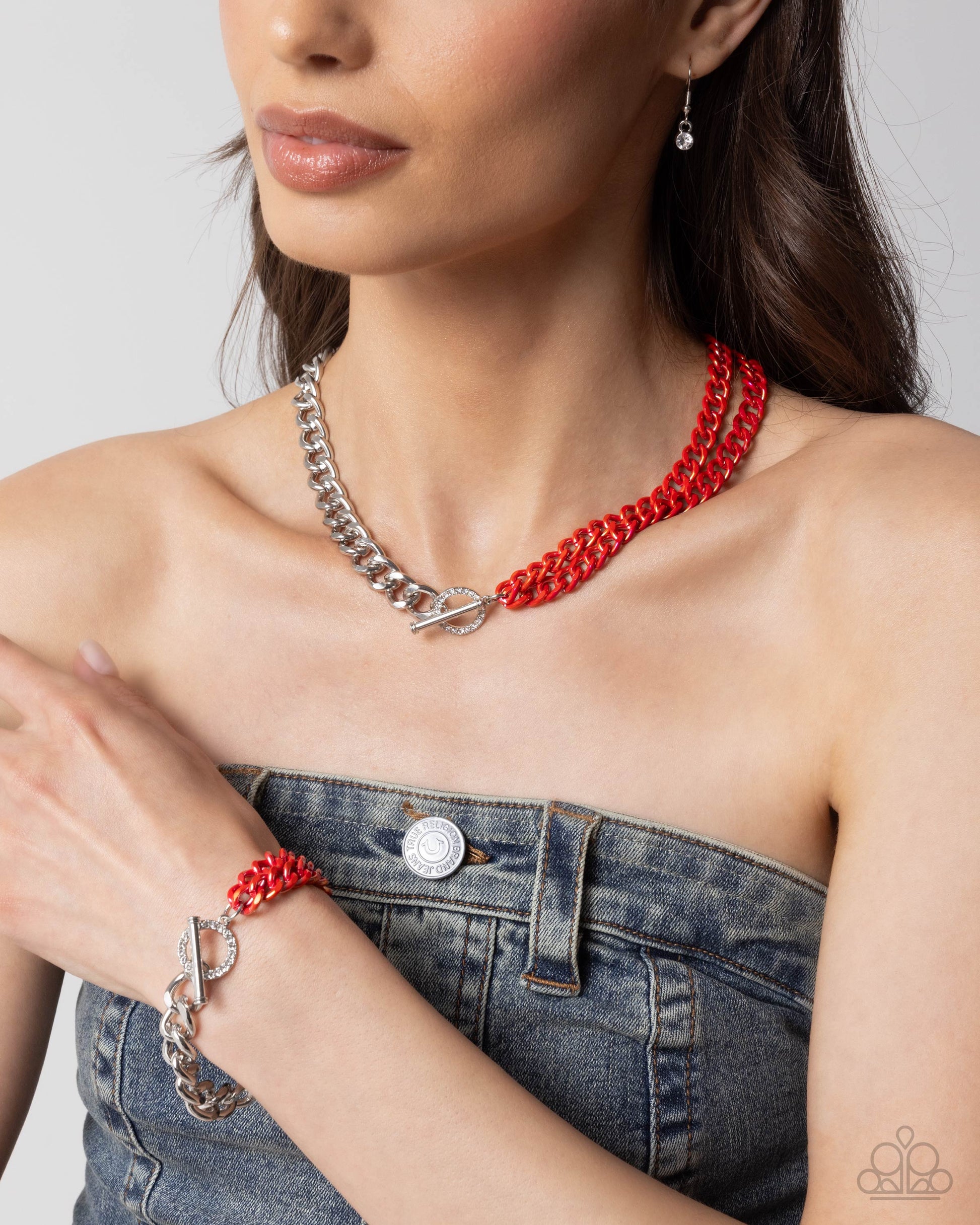Iridescent Icon - red - Paparazzi necklace