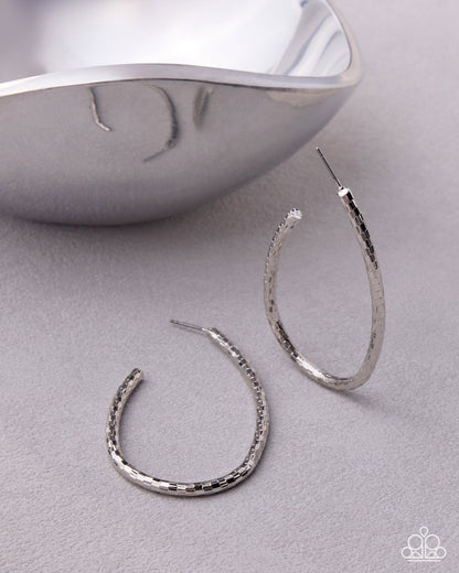 Tousled Twists - silver - Paparazzi earrings