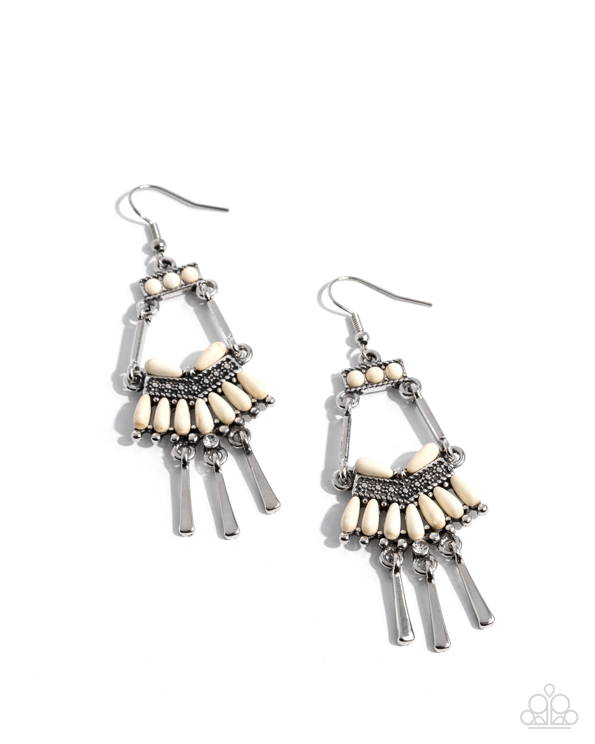 Trading Tradition - white - Paparazzi earrings