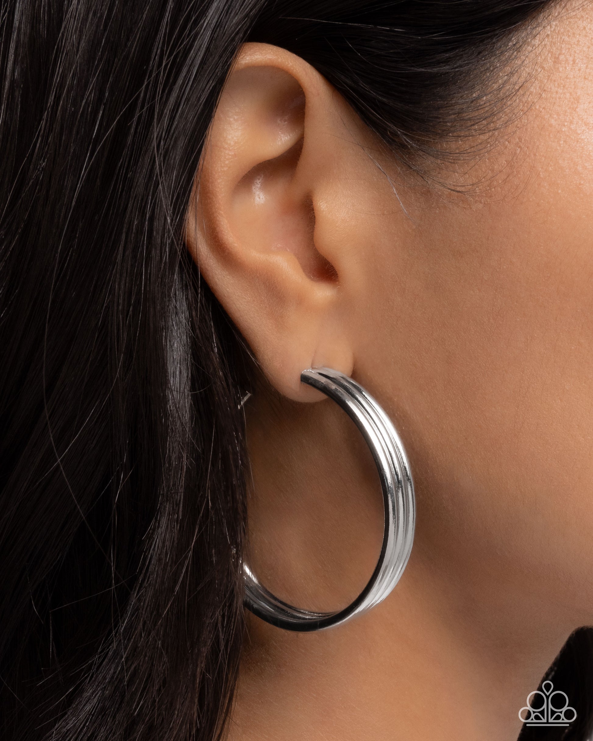 Traditional Trio - silver - Paparazzi earrings