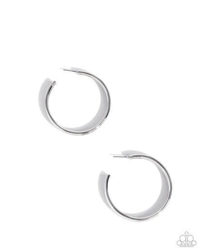 Traditional Trio - silver - Paparazzi earrings