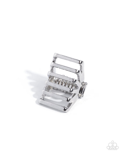 Trailblazing Tiers - silver - Paparazzi ring