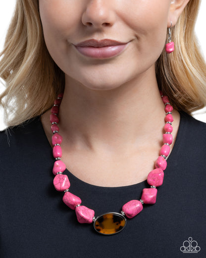 Trailblazing Tortoise - pink - Paparazzi necklace