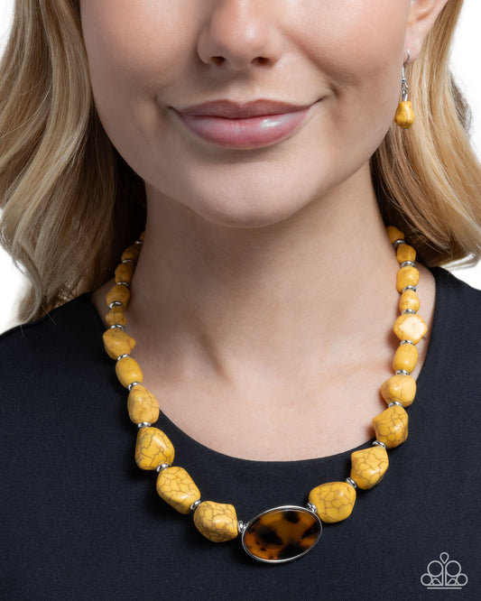 Trailblazing Tortoise - yellow - Paparazzi necklace