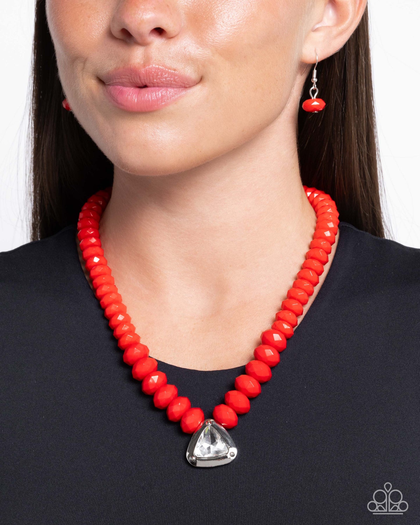 Trailblazing Triangle - red - Paparazzi necklace