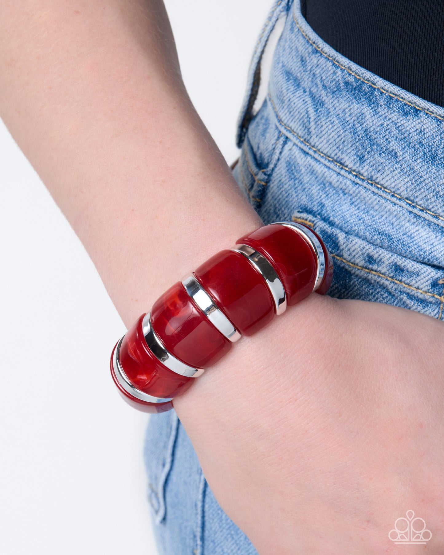 Transparent Tenacity - red - Paparazzi bracelet