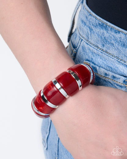 Transparent Tenacity - red - Paparazzi bracelet