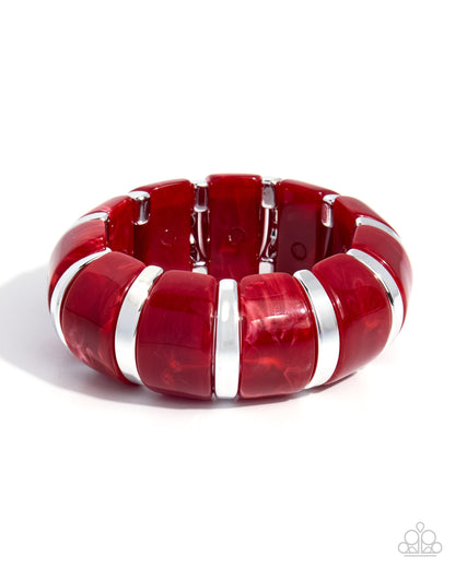 Transparent Tenacity - red - Paparazzi bracelet