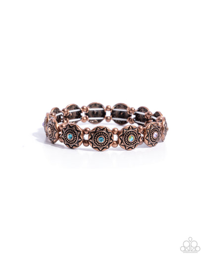 Traveling Texture - copper - Paparazzi bracelet