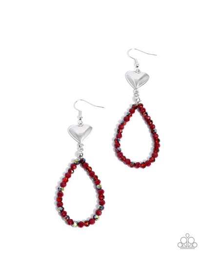 Treasured Teardrops - red - Paparazzi earrings