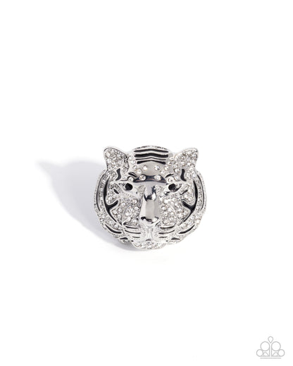 Treasured Tiger - white - Paparazzi ring