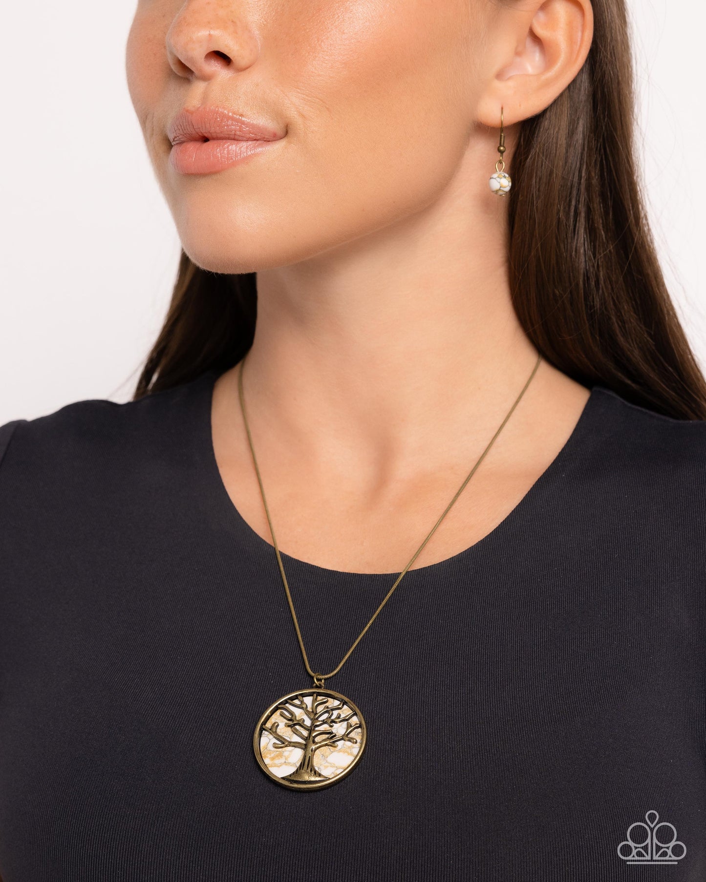 Tree Talisman - brass - Paparazzi necklace