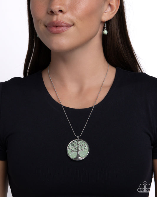 Tree Talisman - green - Paparazzi necklace