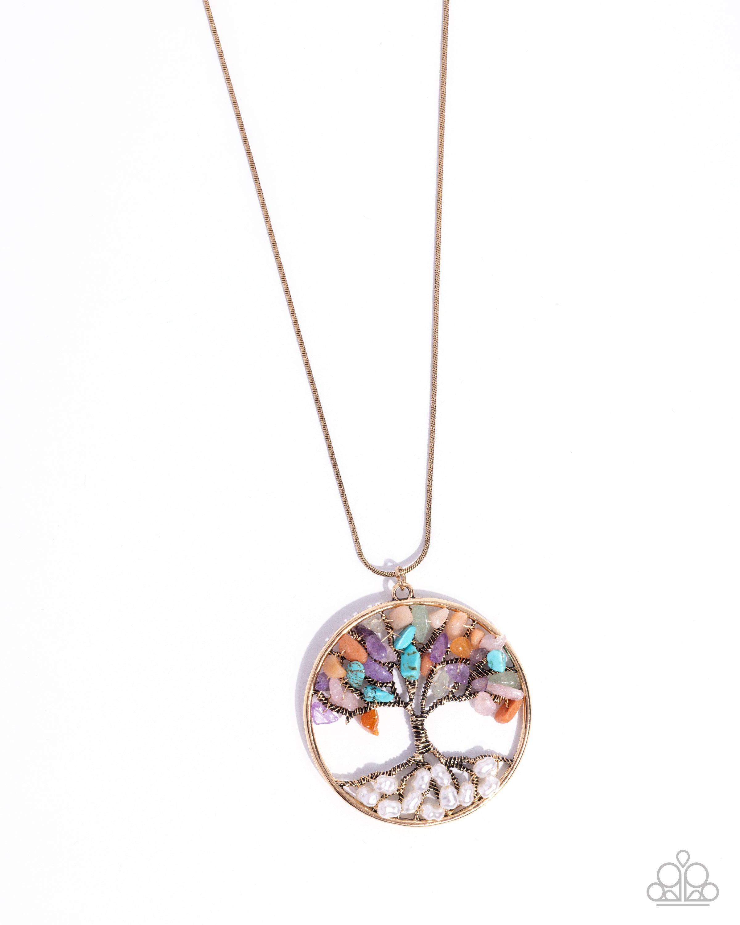 Tree Timeline - gold - Paparazzi necklace – JewelryBlingThing