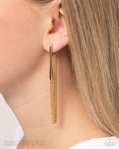Trenchant Tease - gold - Paparazzi earrings