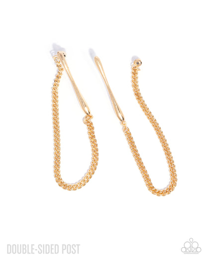 Trenchant Tease - gold - Paparazzi earrings