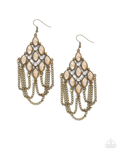 Trenchant Transformation - brass - Paparazzi earrings