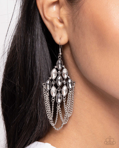 Trenchant Transformation - silver - Paparazzi earrings