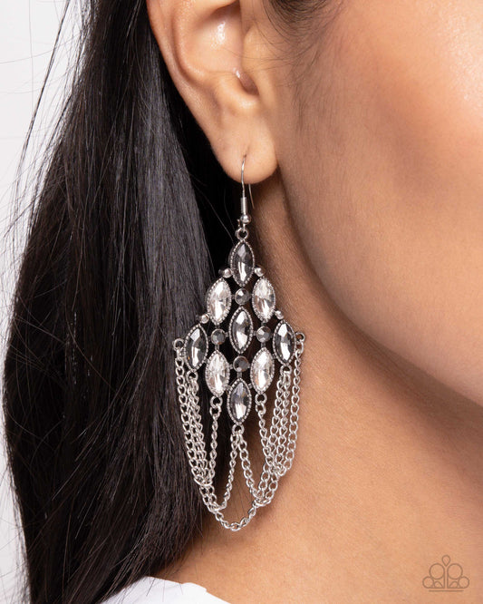 Trenchant Transformation - silver - Paparazzi earrings