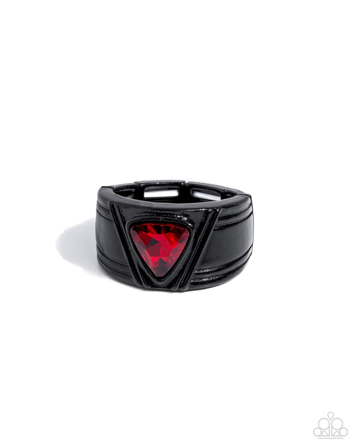 Trenchant Triangle - red - Paparazzi MENS ring