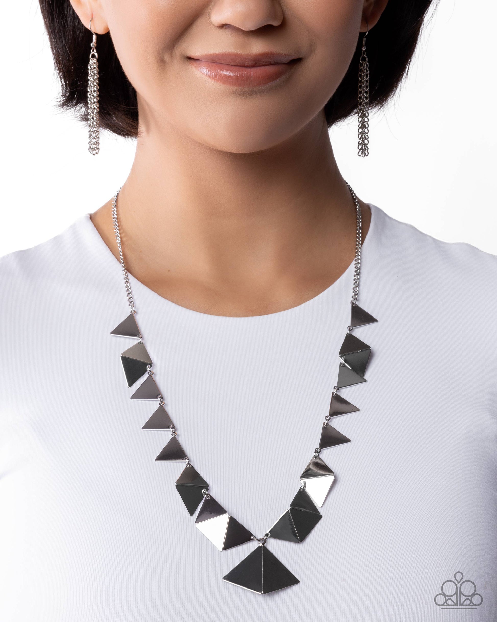 Triangle Tapestry - silver - Paparazzi necklace