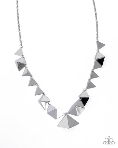 Triangle Tapestry - silver - Paparazzi necklace