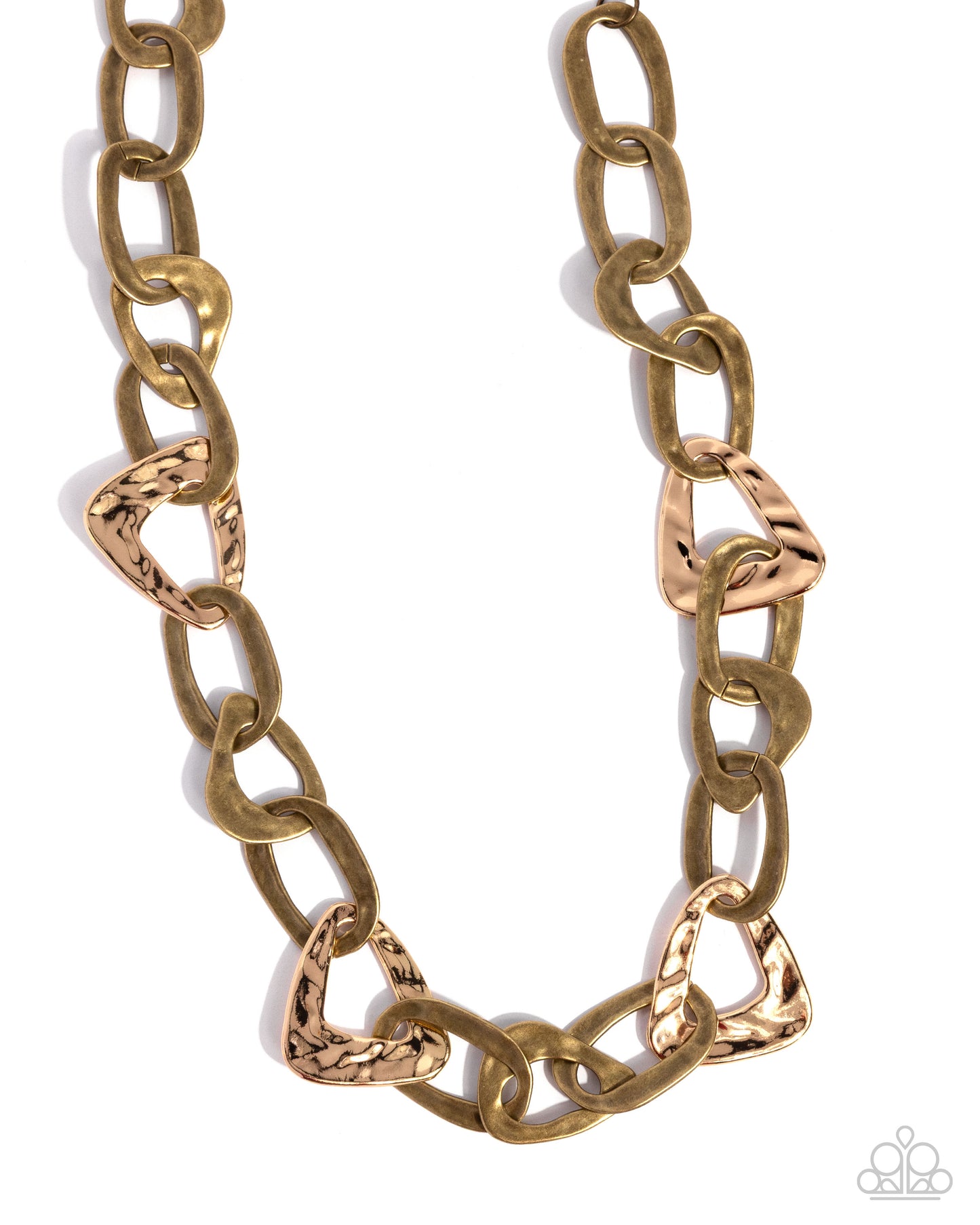 Triangle Triumph - brass - Paparazzi necklace