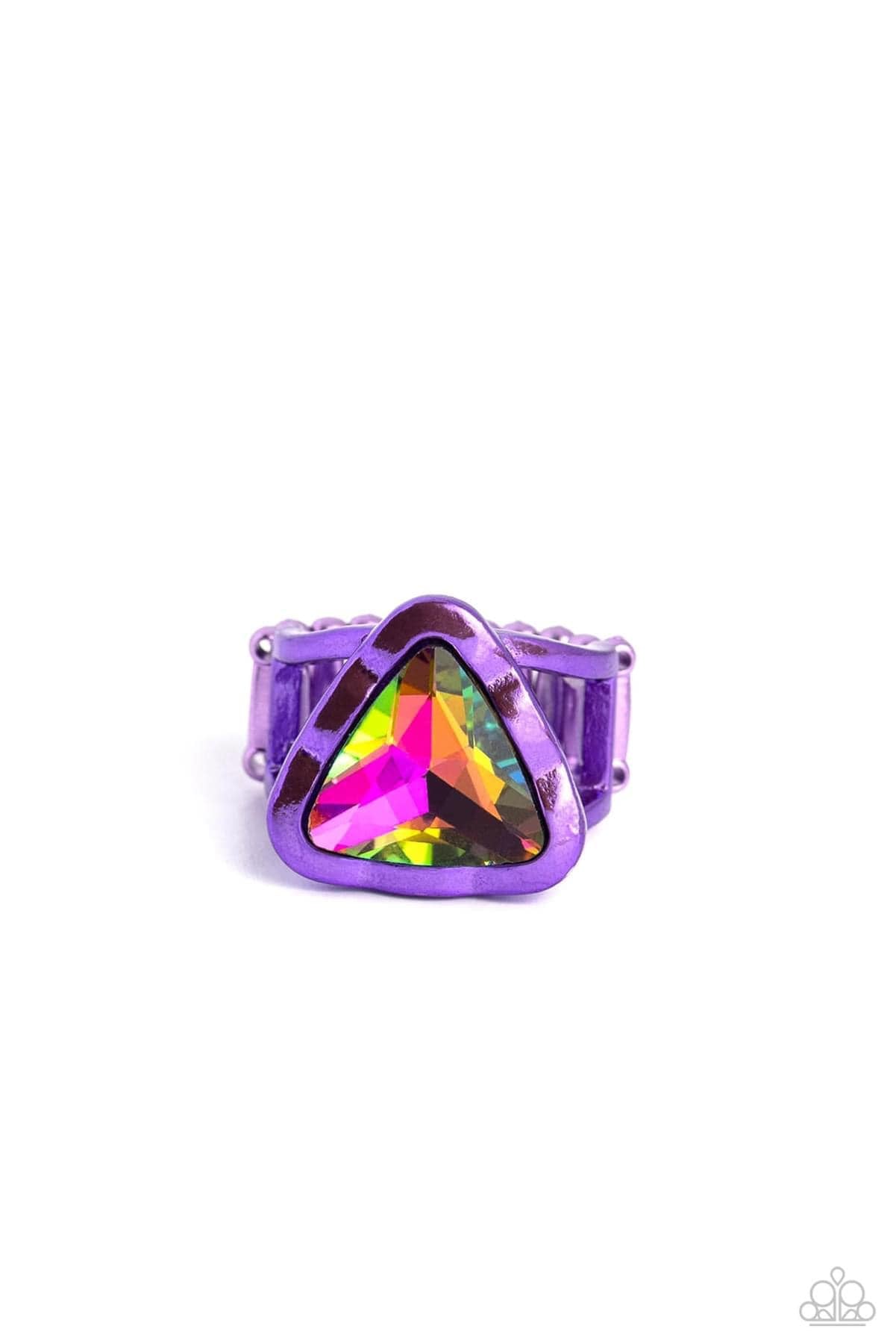 Triangle Tyrant - purple - Paparazzi ring