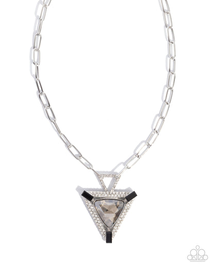 Triangular Trailblazer - black - Paparazzi necklace
