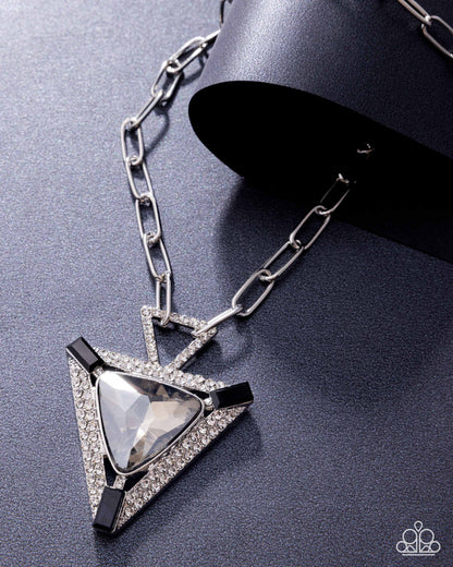 Triangular Trailblazer - black - Paparazzi necklace