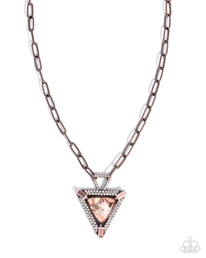 Triangular Trailblazer - copper - Paparazzi necklace