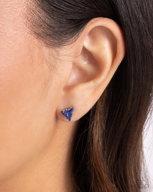 Triangular Twinkle - blue - Paparazzi earrings